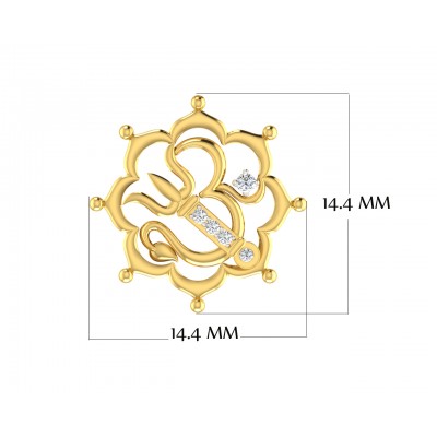 Auspicious Om with Trident pendant in Gold